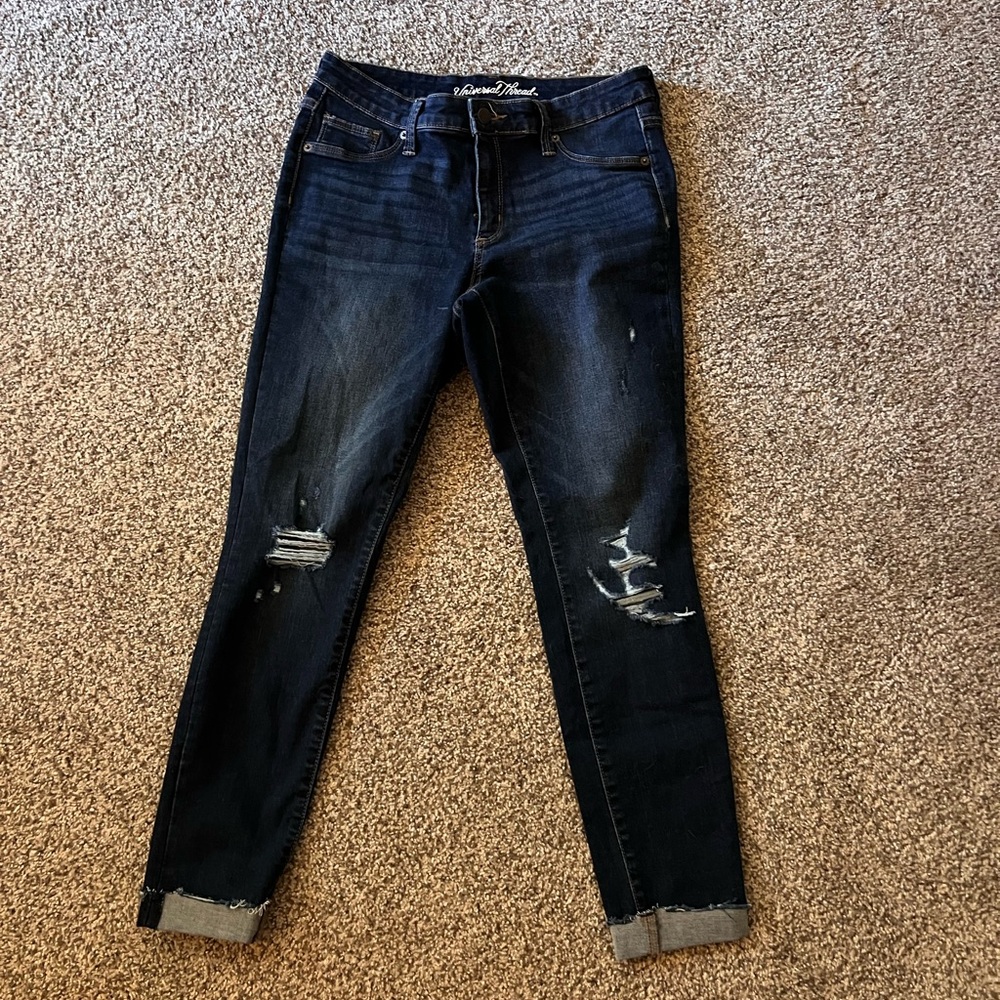 Universal Thread Cuffed Skinny Jeans, Women’s Size 8, Dark Wash